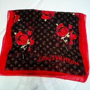 COPY - Louis Vuitton Silk Monogram Rose Scarf